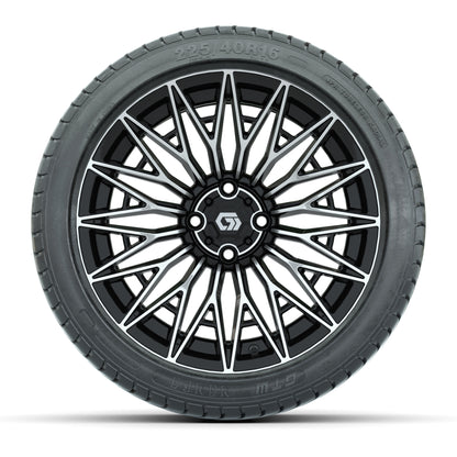 GTW Blur Black/Machined 16 in Wheels with 225/40-R16 Mamba Street Tires – Full Set