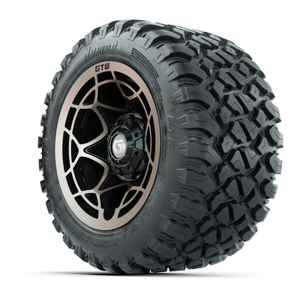 GTW® Nexus Black with Bronze Face 12 in Wheels with 22X11-R12 Nomad Steel Belt Radial All-Terrain Tires – Full Set