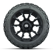 GTW® Diablo Gloss Black/Machined 14 in Wheels with 22x10-14  - front view