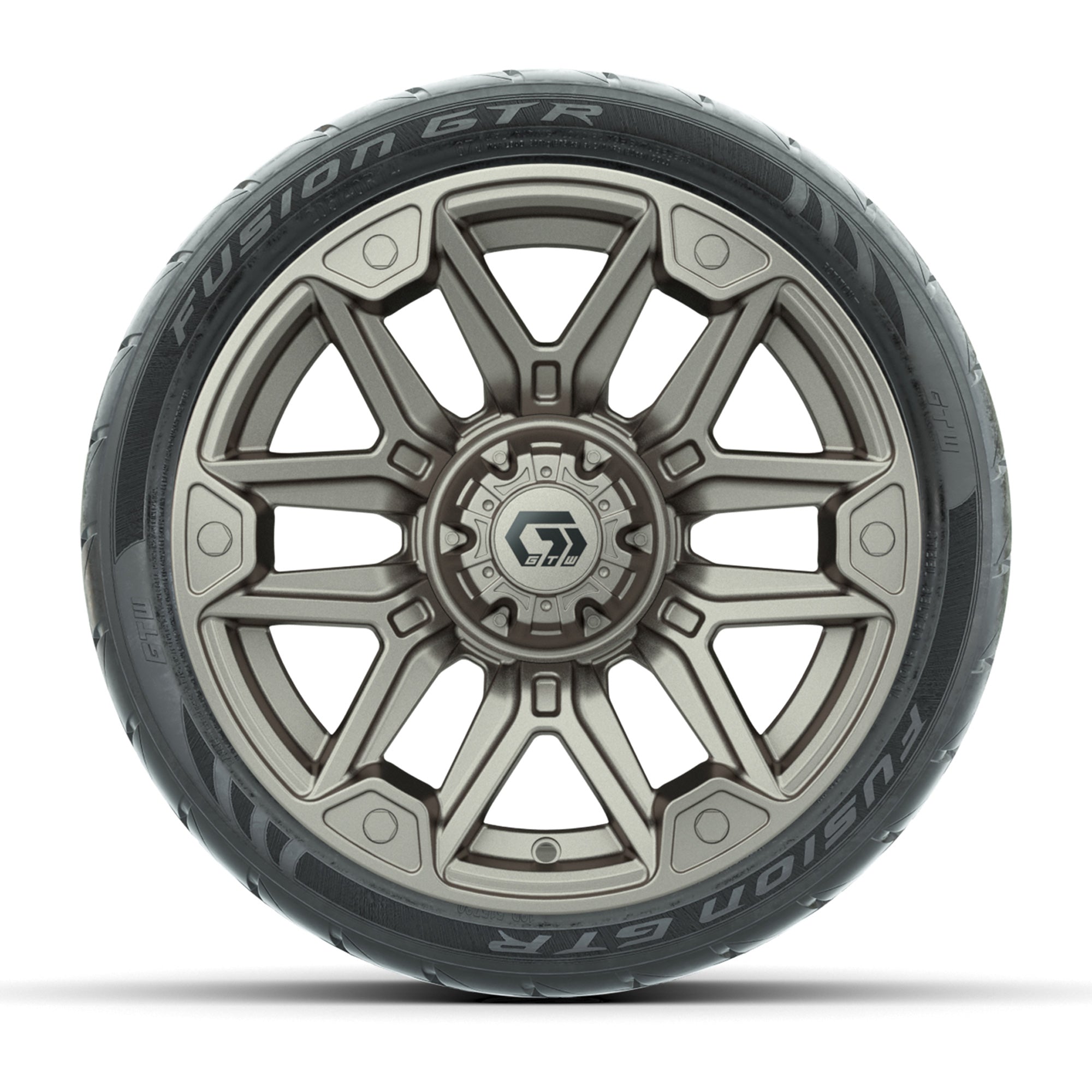 GTW® Graffiti Satin Bronze 14 in Wheels with 205/40-R14 Fusi - 3/4 view