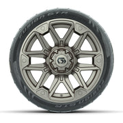 GTW® Graffiti Satin Bronze 14 in Wheels with 205/40-R14 Fusi - front view