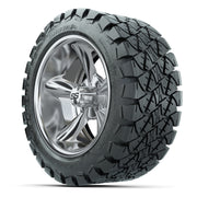 GTW Godfather Chrome 14 in Wheels with 22X10-14 Timberwolf A - 3/4 view