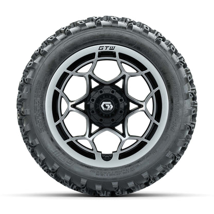 GTW® Nexus Black/Silver 14 in Wheels with 23X10.00-14 Rogue  - front view