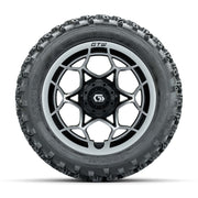 GTW® Nexus Black/Silver 14 in Wheels with 23X10.00-14 Rogue  - front view