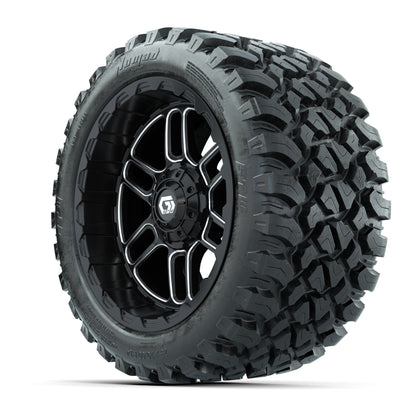 Set of (4) 14 in GTW® Titan Machined &amp; Black Wheels with - 3/4 view
