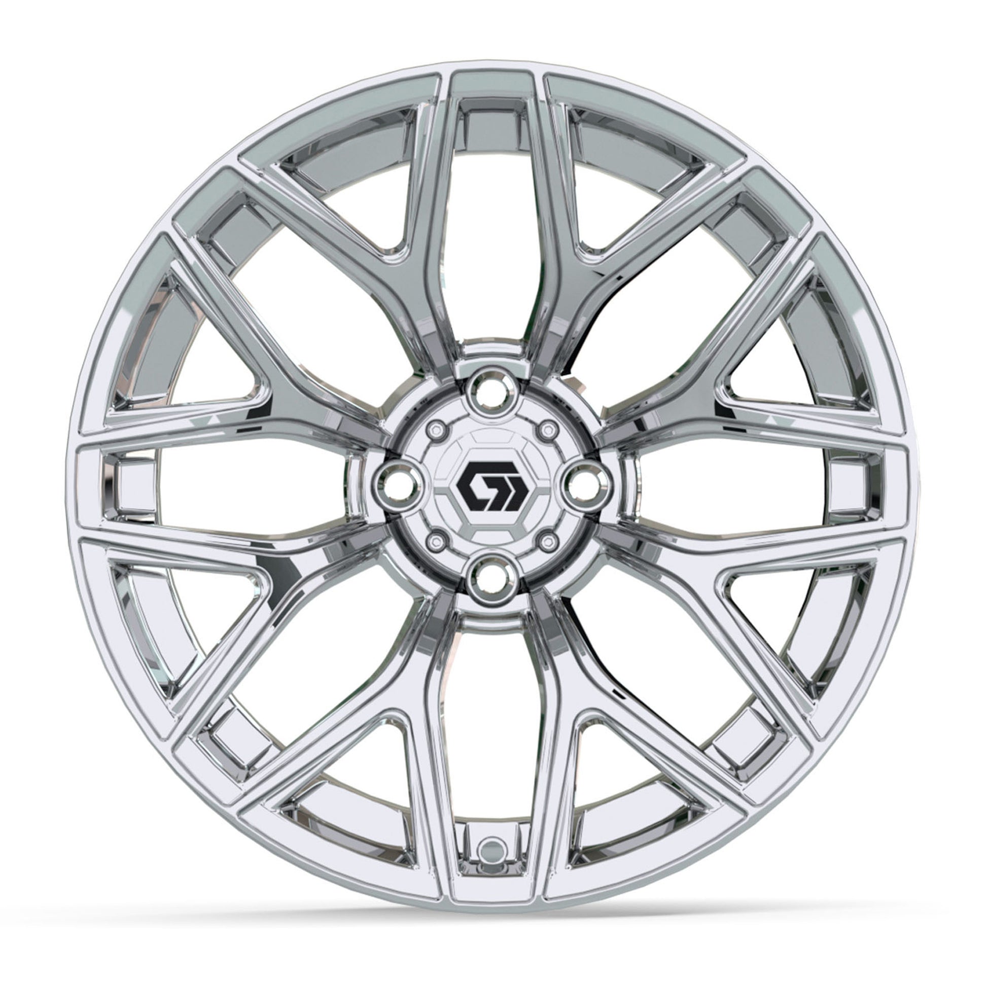 Monaco 16 inch GTW golf cart wheel - Chrome
