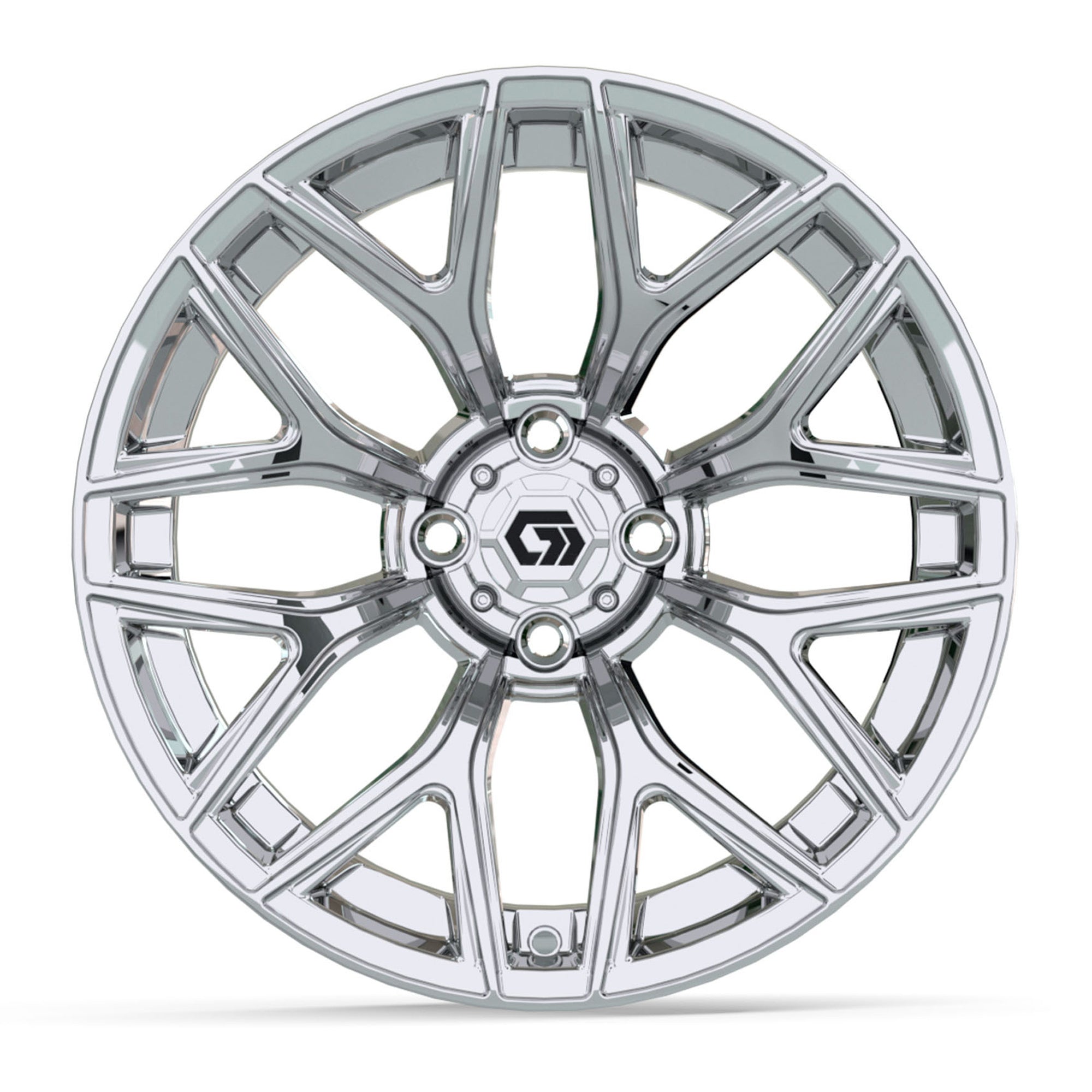 Monaco 16 inch GTW golf cart wheel - Chrome