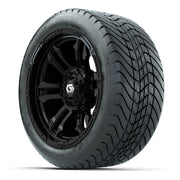 GTW Shogun Gloss Black 14 in Wheels with 225/30-14 Mamba Str - 3/4 view