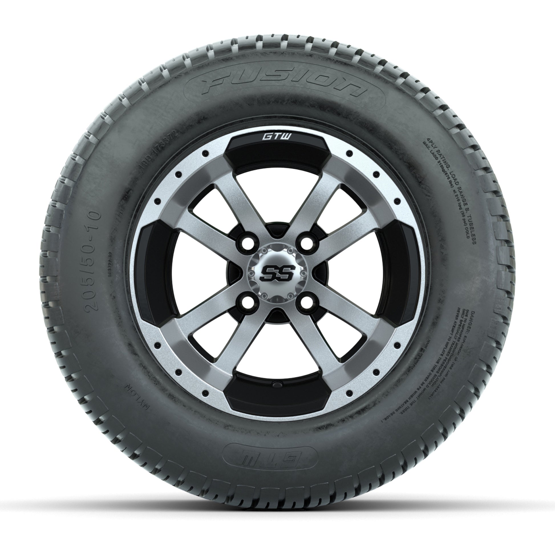 Set of (4) 10" GTW® Storm Trooper Wheels on GTW® Fusion Street Tires