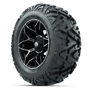 GTW Stellar Black/Machined 14 in Wheels with 25x10-14 Barrag - 3/4 view