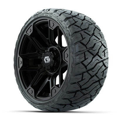 GTW Graffiti Gloss Black 14 in Wheels with 205/35-R14 Maveri - 3/4 view