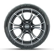 GTW® Spyder Matte Gray/Machined 14 in Wheels with 205/40-R14 - front view