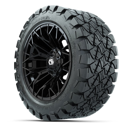GTW Stellar Black 14 in Wheels with 22X10-14 Timberwolf All- - 3/4 view