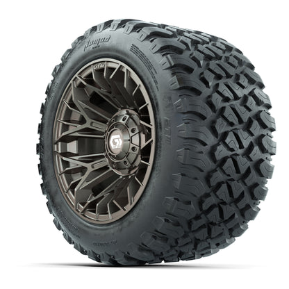 GTW® Stellar Matte Bronze 12 in Wheels with 20X10-12 Nomad Steel Belt Radial All-Terrain Tires – Full Set