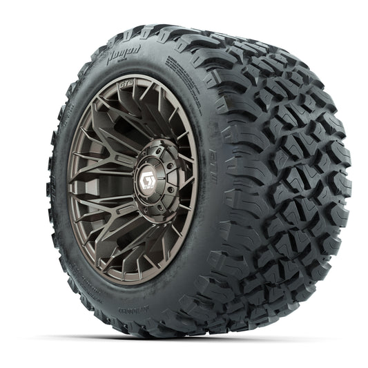 GTW® Stellar Matte Bronze 12 in Wheels with 20X10-12 Nomad Steel Belt Radial All-Terrain Tires – Full Set