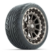GTW® Barricade Satin Bronze 15 in Wheels with 215/40-R15 Fusion GTR Steel Belted Street Tires – Full Set