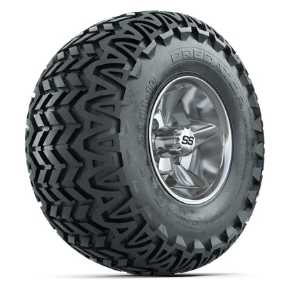 GTW Godfather Chrome 10 in Wheels with 22x11-10 Predator All-Terrain Tires – Full Set