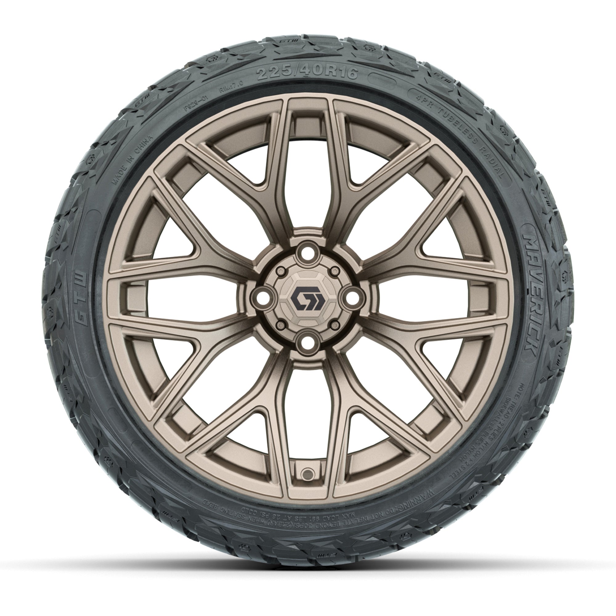 GTW Monaco Matte Bronze 16 in Wheels with 225/40-R16 Maverick Hybrid Tires – Full Set