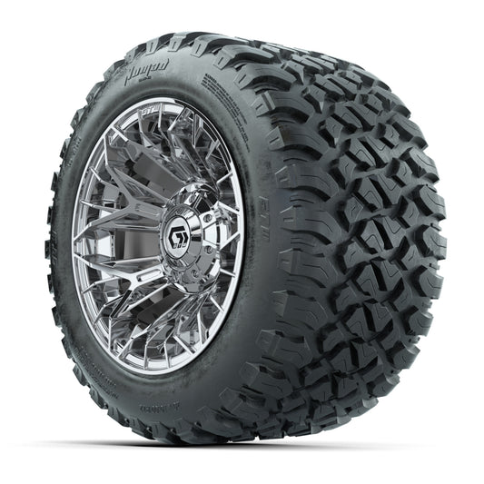 GTW® Stellar Chrome 12 in Wheels with 20X10-12 Nomad Steel Belt Radial All-Terrain Tires – Full Set