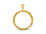 Greek Key Frame Solid White/Yellow/Rose Gold Handmade Coin Pendant , 22mm