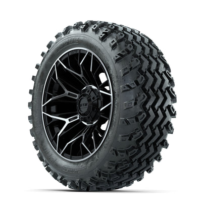 GTW Stellar Machined/Black 14 in Wheels with 23x10.00-14 Rog - 3/4 view