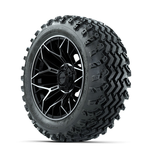 GTW Stellar Machined/Black 14 in Wheels with 23x10.00-14 Rog - 3/4 view