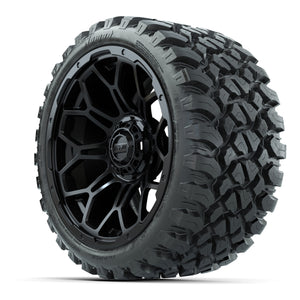 Set of (4) 15″ GTW Bravo Matte Black Wheels with 23x10-R15 Nomad All-Terrain Tires
