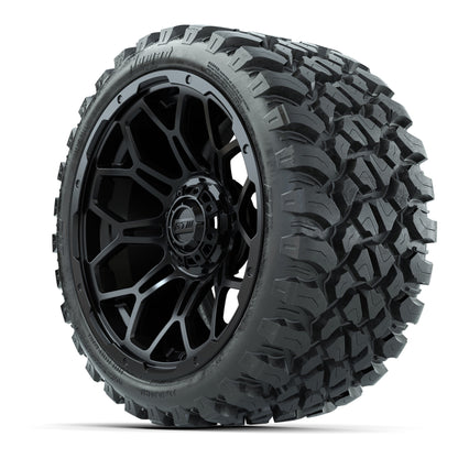 Set of (4) 15″ GTW Bravo Matte Black Wheels with 23x10-R15 Nomad All-Terrain Tires