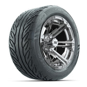 GTW® Specter Chrome 14 in Wheels with 255/45-R14 Fusion GTR Steel Belt Radial Street Tires – Full Set