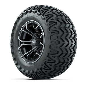 GTW® Spyder Matte Gray/Machined 12 in Wheels with 23X10.5-12 Predator All-Terrain Tires – Full Set