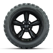 GTW® Godfather Black 14 in Wheels with 23X10-R14 Nomad Steel - front view