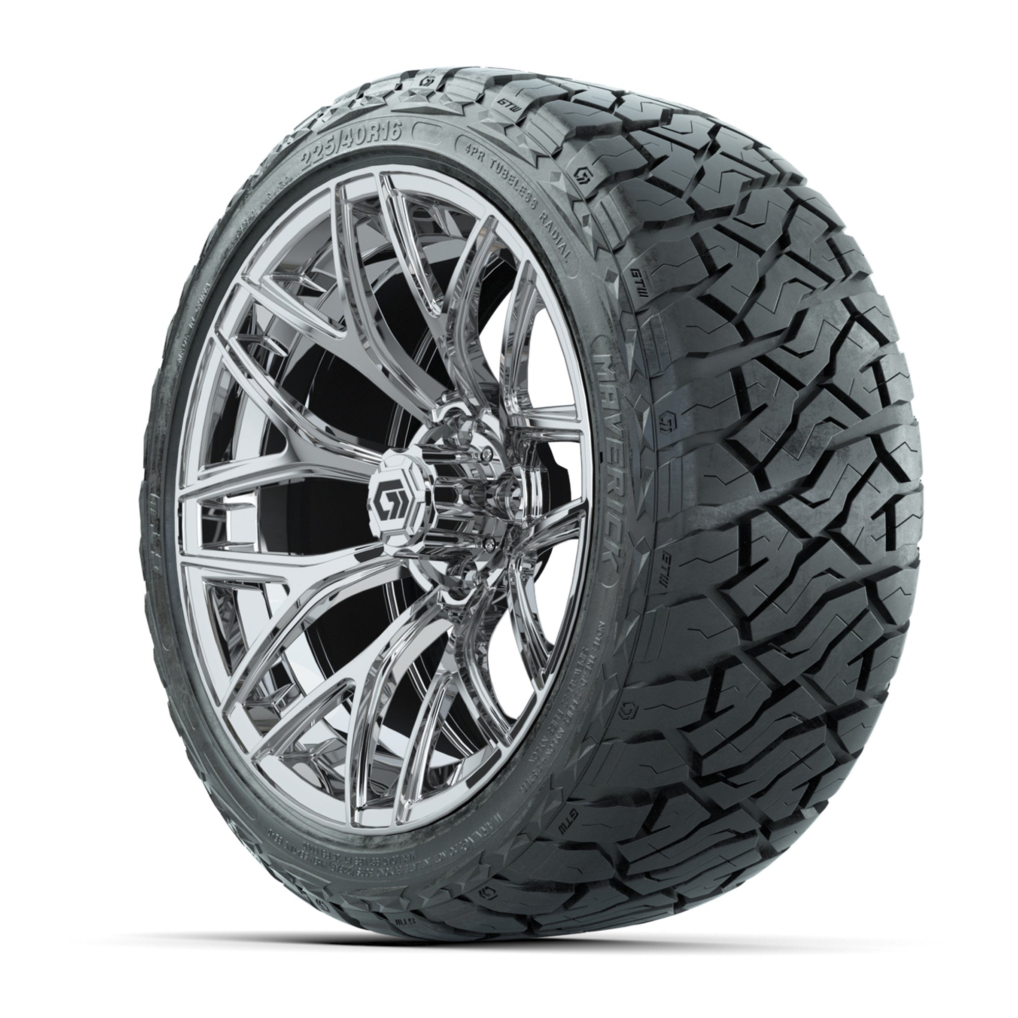 GTW Monaco Chrome 16 in Wheels with 225/40-R16 Maverick Hybrid Tires – Full Set