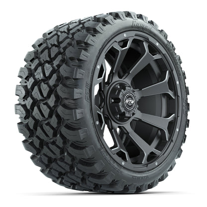 Set of (4) 15″ GTW Raven Matte Gray Wheels with 23x10-R15 Nomad All-Terrain Tires
