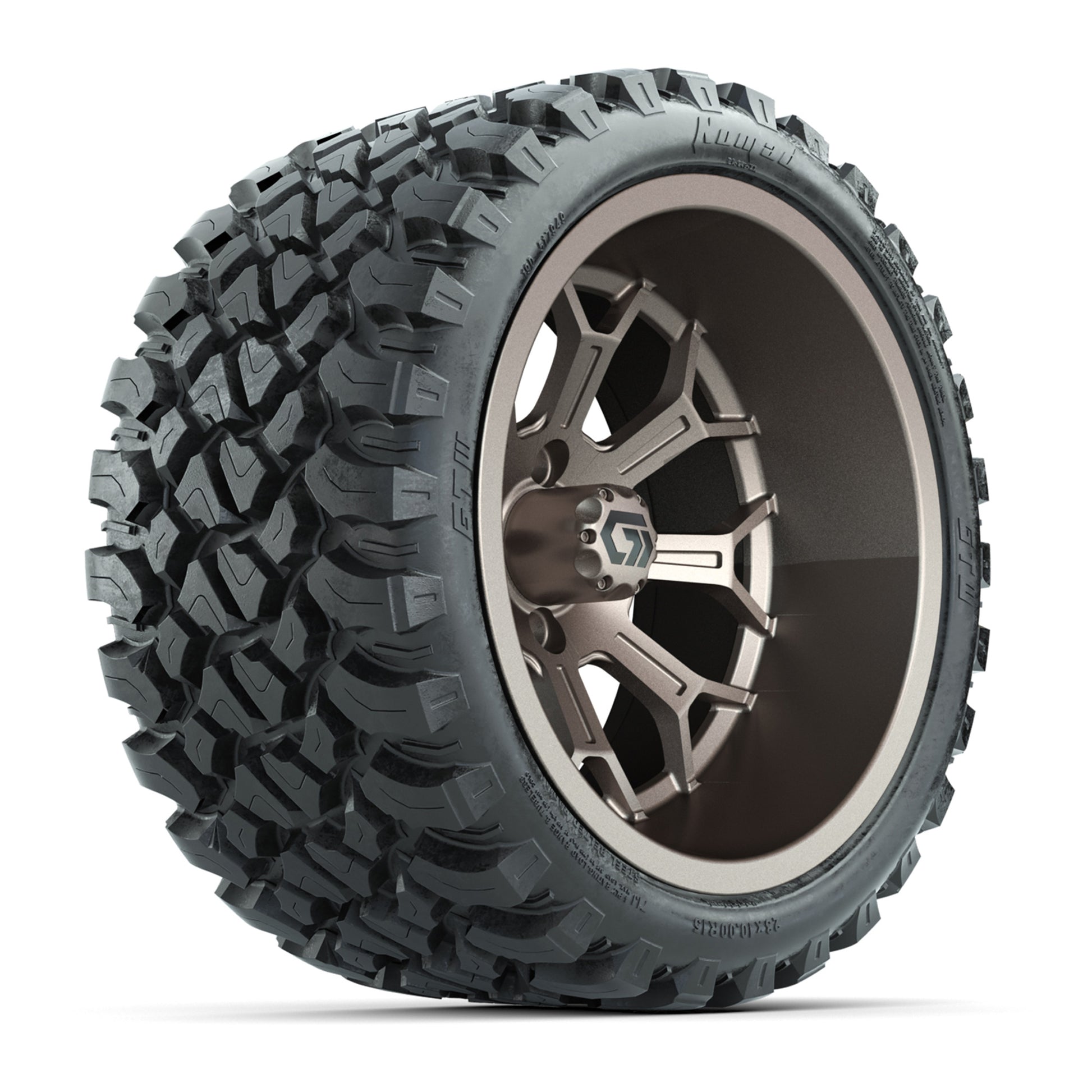 GTW Assault Matte Bronze 15 in Wheels with 23X10-R15 Nomad Steel Belted Radial All-Terrain Tires – Full Set