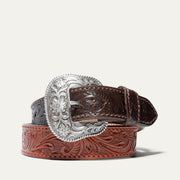 Hand-Tooled Morning Glory Belt