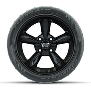 GTW® Godfather Black 14 in Wheels with 205/40-R14 Fusion GTR - front view