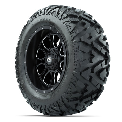 GTW Volt Black/Machined 14 in Wheels with 25x10-14 Barrage M - 3/4 view