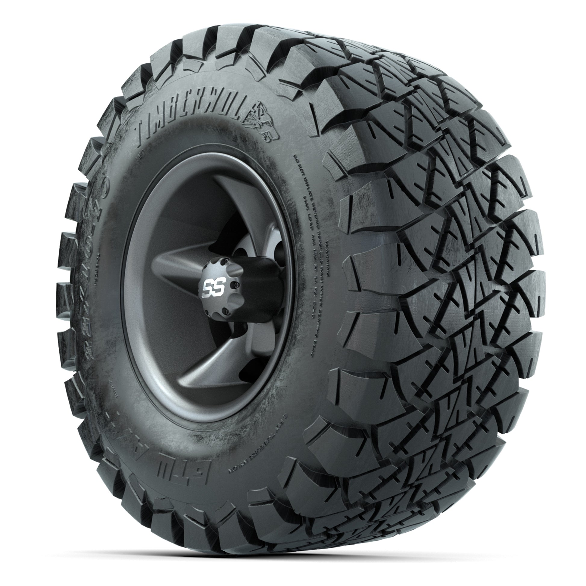 GTW Godfather Matte Gray 10 in Wheels with 22x10-10 Timberwolf All-Terrain Tires – Full Set