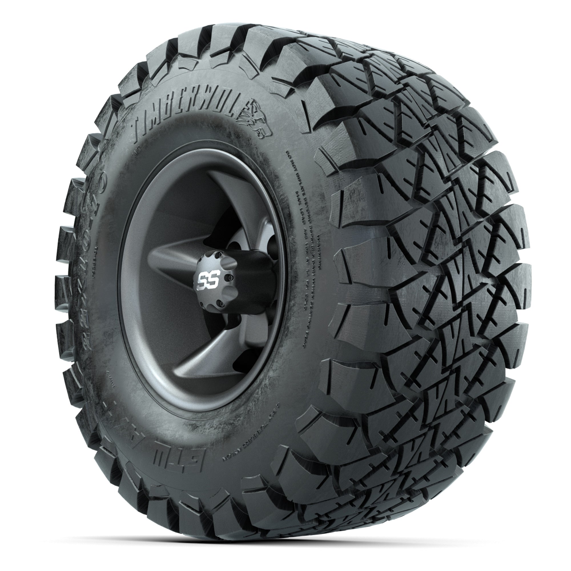 GTW Godfather Matte Gray 10 in Wheels with 22x10-10 Timberwolf All-Terrain Tires – Full Set
