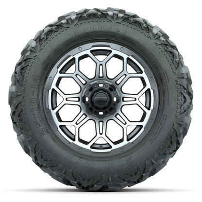 GTW Bravo Matte Gray/Machined 14 in Wheels with 25x10-14 Bar - front view