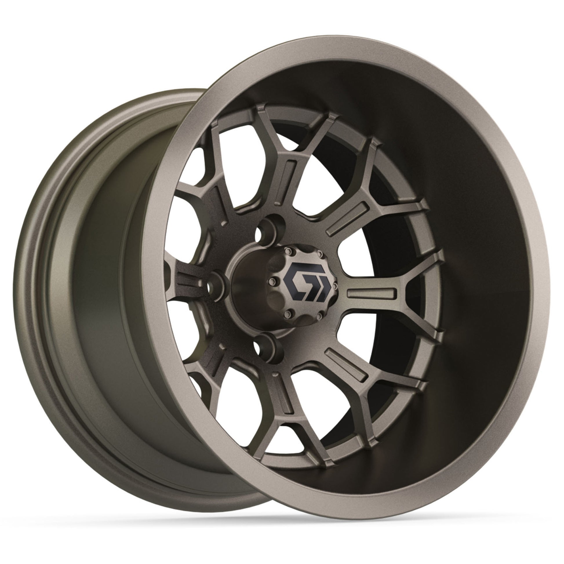 Assault Ultra-Wide 14 inch GTW golf cart wheel - Matte Bronze