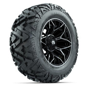 GTW Stellar Black/Machined 14 in Wheels with 25x10-14 Barrage Mud Tires – Full Set