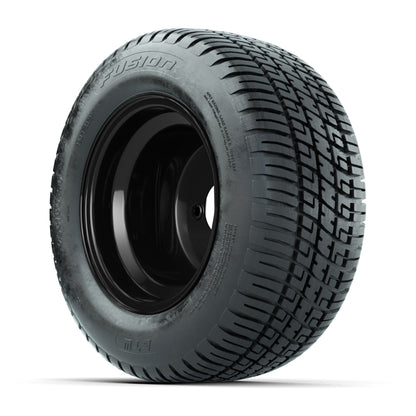 Set of (4) 10 in Matte Black Steel Offset Wheels with 205/50-10 Fusion Street Tires