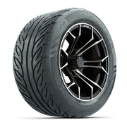 GTW® Spyder Matte Black/Bronze 14 in Wheels with 255/45-R14 Fusion GTR Steel Belt Radial Street Tires – Full Set