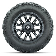 GTW Stellar Black 14 in Wheels with 25x10-14 Barrage Mud Tir - front view