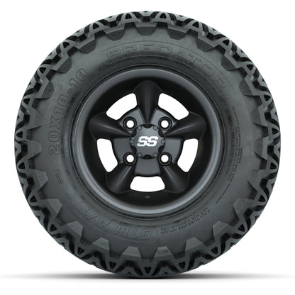 GTW Godfather Matte Gray 10 in Wheels with 20x10-10 Predator All-Terrain Tires – Full Set