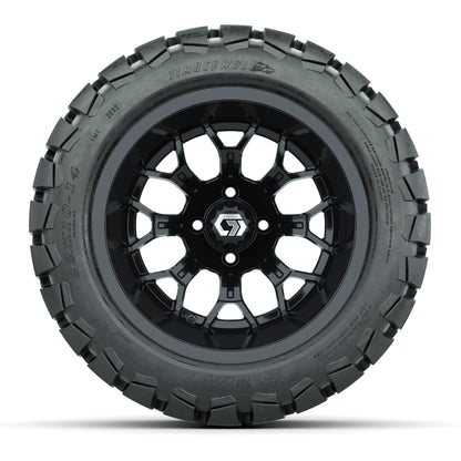 GTW Assault Gloss Black 14 in Wheels with 22X10-14 Timberwolf All-Terrain Tires – Full Set