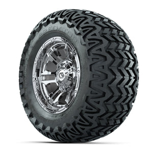 GTW® Shogun Chrome 12 in Wheels with 23X10.5-12 Predator All-Terrain Tires – Full Set