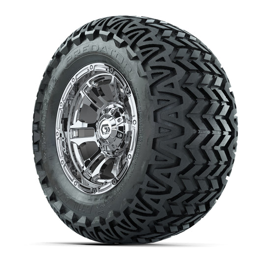 GTW® Shogun Chrome 12 in Wheels with 23X10.5-12 Predator All-Terrain Tires – Full Set