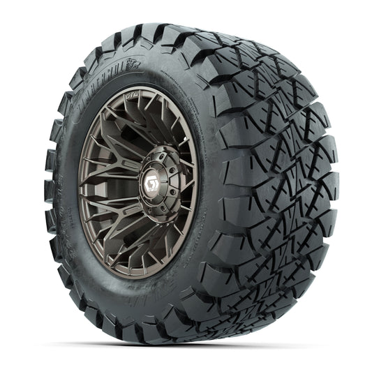 GTW® Stellar Matte Bronze 12 in Wheels with 22X10-12 Timberwolf All-Terrain Tires – Full Set